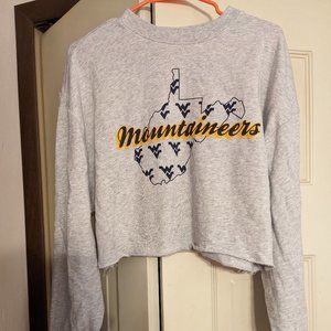 WVU Mountaineers Crew Neck Cropped Sweatshirt